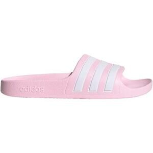 NWT adidas Girl's Adilette Aqua Slides, white/Clear pink -Size 5